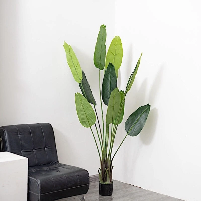 2 Pcs Bird Of Paradise Potted Artificial Plants - Green 6 2 Pcs Bird Of Paradise Potted Artificial Plants - Green - Image 4