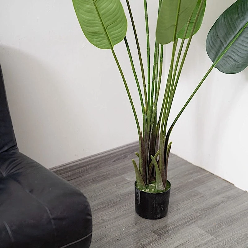 2 Pcs Bird Of Paradise Potted Artificial Plants - Green 7 2 Pcs Bird Of Paradise Potted Artificial Plants - Green - Image 5
