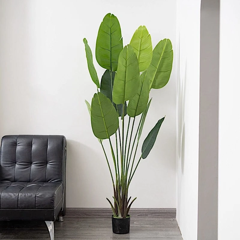 2 Pcs Bird Of Paradise Potted Artificial Plants - Green 10 2 Pcs Bird Of Paradise Potted Artificial Plants - Green - Image 8