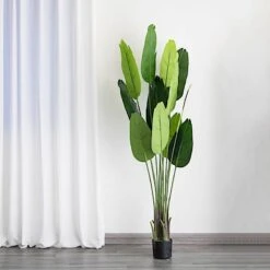 2 Pcs Bird Of Paradise Potted Artificial Plants - Green 30 2 Pcs Bird Of Paradise Potted Artificial Plants - Green -Optimal Home Decoration 2 pcs 6 ft artificial bird of paradise plastic planter pot green arti pot trop001 l grn 29174911664191