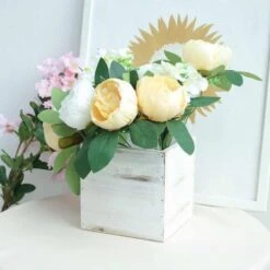 2 Pcs 6" Natural Wood Square Plant Holder Boxes Centerpieces -Optimal Home Decoration 2 pcs 6 natural wood square plant holder boxes centerpieces 28968476311615