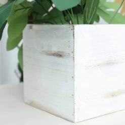 2 Pcs 6" Natural Wood Square Plant Holder Boxes Centerpieces -Optimal Home Decoration 2 pcs 6 natural wood square plant holder boxes centerpieces 28968476377151