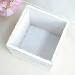 2 Pcs 6" Natural Wood Square Plant Holder Boxes Centerpieces -Optimal Home Decoration 2 pcs 6 natural wood square plant holder boxes centerpieces 28968476475455