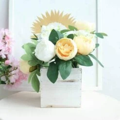 2 Pcs 6" Natural Wood Square Plant Holder Boxes Centerpieces