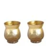 2 Pcs 6" Tall Crackle Glass Candle Holders Vases - Gold -Optimal Home Decoration 2 pcs 6 tall crackle glass candle holders vases gold vase a27 6 gold 13970082005055