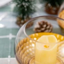 2 Pcs 6" Wide Glass Round Honeycomb Rim Vases - Clear With Gold -Optimal Home Decoration 2 pcs 6 wide glass round honeycomb rim vases clear with gold vase a69 gold 28560799957055