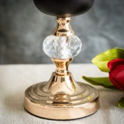 2 Pcs 7" 11" Tall Metallic Candle Holders Centerpieces With Crystal - Gold And Black 11 2 Pcs 7" 11" Tall Metallic Candle Holders Centerpieces With Crystal - Gold And Black -Optimal Home Decoration 2 pcs 7 11 tall metallic candle holders centerpieces with crystal gold and black chdlr cand 015 gdblk 4744082849855