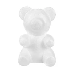 2 Pcs 7" Tall 3D Bear Styrofoam Animals DIY Craft Arts - White