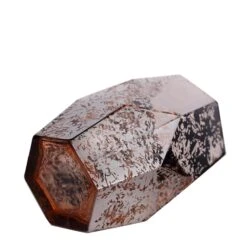 2 Pcs 8" Tall Mercury Glass Geometric Pentagon Candle Holders Vases - Silver With Rose Gold -Optimal Home Decoration 2 pcs 8 tall mercury glass geometric pentagon candle holders vases silver with rose gold vase a55 8 054 13768226603071