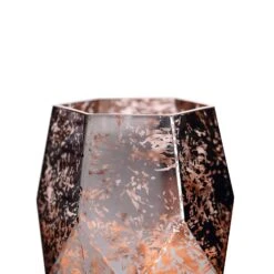 2 Pcs 8" Tall Mercury Glass Geometric Pentagon Candle Holders Vases - Silver With Rose Gold -Optimal Home Decoration 2 pcs 8 tall mercury glass geometric pentagon candle holders vases silver with rose gold vase a55 8 054 28506522681407