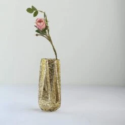2 Pcs 8" Tall Mercury Glass Geometric Vases - Gold 13 2 Pcs 8" Tall Mercury Glass Geometric Vases - Gold -Optimal Home Decoration 2 pcs 8 tall mercury glass geometric vases gold vase a58 8 gold 28507109261375