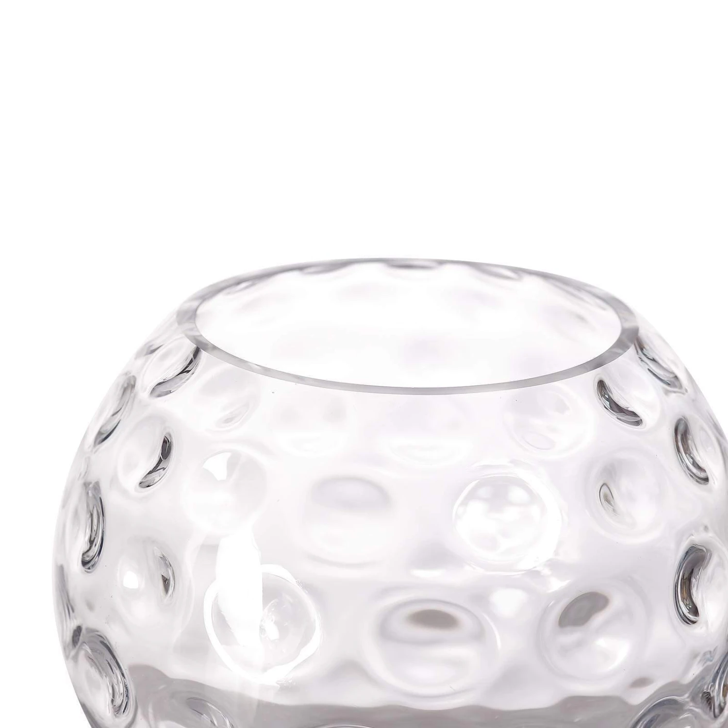 2 Pcs 8" Tall Round Glass Hobnail Vases - Clear 5 2 Pcs 8" Tall Round Glass Hobnail Vases - Clear - Image 3