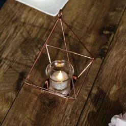 2 Pcs 9.5" Tall Geometric Candle Holders Metal Lanterns -Optimal Home Decoration 2 pcs 9 5 tall geometric candle holders metal lanterns 28940530516031