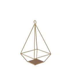 2 Pcs 9.5" Tall Geometric Candle Holders Metal Lanterns