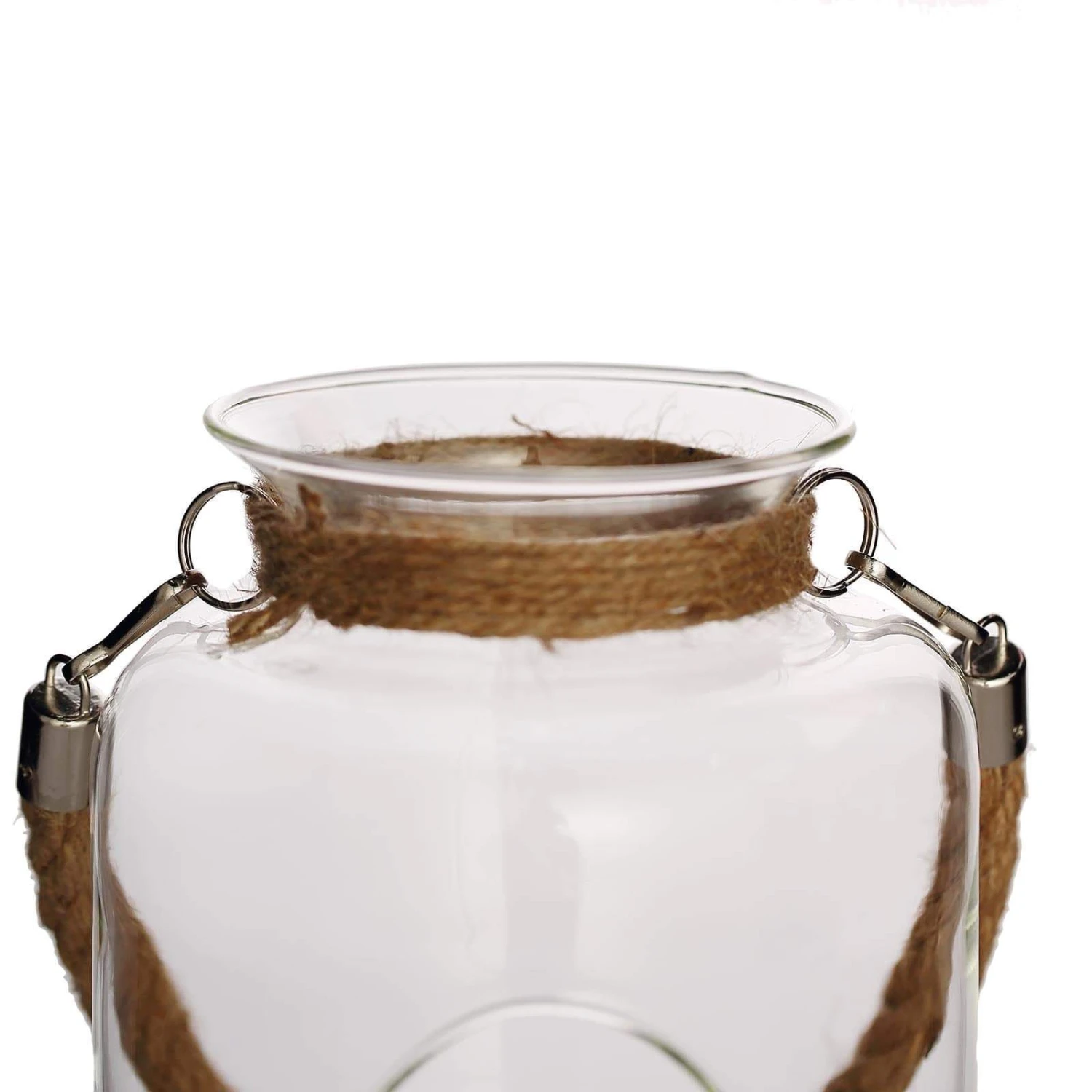 2 Pcs 9.5" Tall Glass Hanging Jar Vases With Jute Rope Handle - Clear 12 2 Pcs 9.5" Tall Glass Hanging Jar Vases With Jute Rope Handle - Clear - Image 10