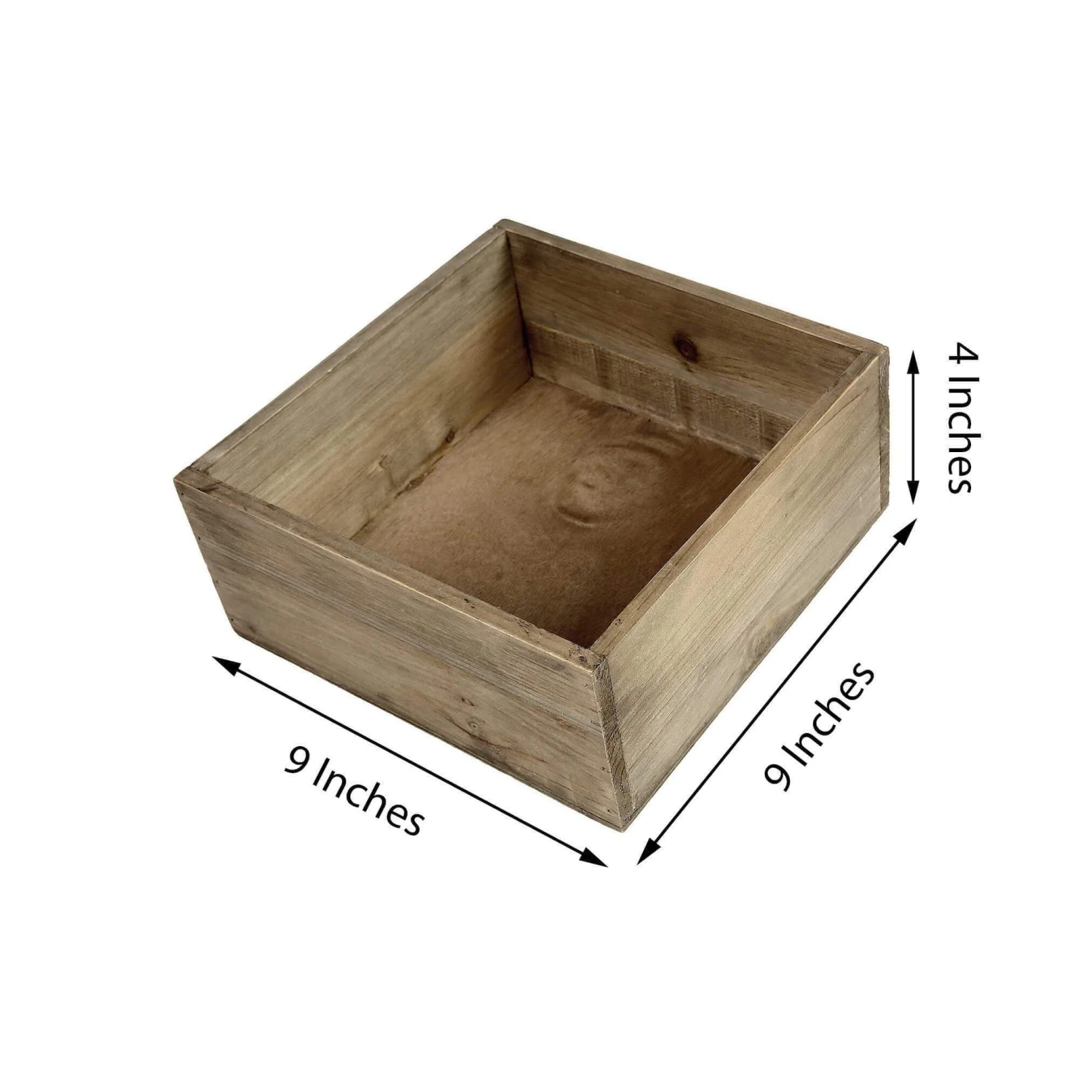 2 Pcs 9" Natural Wood Square Plant Holder Boxes Centerpieces 7 2 Pcs 9" Natural Wood Square Plant Holder Boxes Centerpieces - Image 5