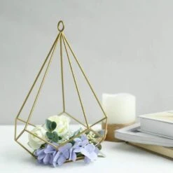 2 Pcs 9" Tall Geometric Pentagon Candle Holders Metal Lanterns -Optimal Home Decoration 2 pcs 9 tall geometric pentagon candle holders metal lanterns 28939817418815