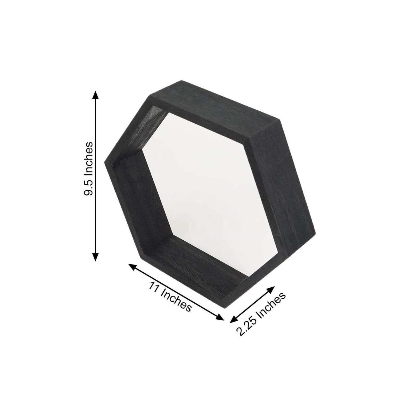 2 Pcs 9" Tall Hexagon Wood Geometric Wall Shelves 12 2 Pcs 9" Tall Hexagon Wood Geometric Wall Shelves - Image 10