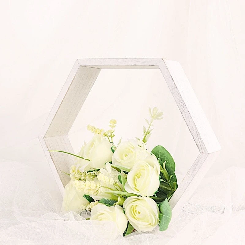 2 Pcs 9" Tall Hexagon Wood Geometric Wall Shelves 18 2 Pcs 9" Tall Hexagon Wood Geometric Wall Shelves - Image 16