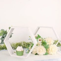2 Pcs 9" Tall Hexagon Wood Geometric Wall Shelves 40 2 Pcs 9" Tall Hexagon Wood Geometric Wall Shelves -Optimal Home Decoration 2 pcs 9 tall hexagon wood geometric wall shelves 29358808727615