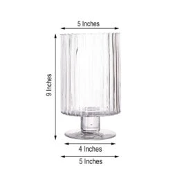 2 Pcs 9" Tall Ribbed Pedestal Glass Vases Centerpieces - Clear 13 2 Pcs 9" Tall Ribbed Pedestal Glass Vases Centerpieces - Clear -Optimal Home Decoration 2 pcs 9 tall ribbed pedestal glass vases centerpieces clear vase a33 9 13536455819327