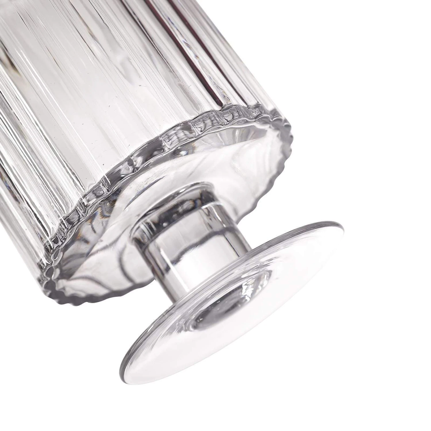 2 Pcs 9" Tall Ribbed Pedestal Glass Vases Centerpieces - Clear 5 2 Pcs 9" Tall Ribbed Pedestal Glass Vases Centerpieces - Clear - Image 3