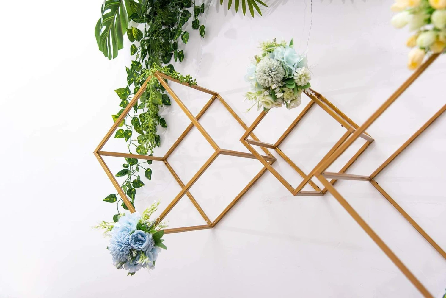 2 Geometric Cube Metal Stands Wedding Flower Vase Holders 9 2 Geometric Cube Metal Stands Wedding Flower Vase Holders - Image 7