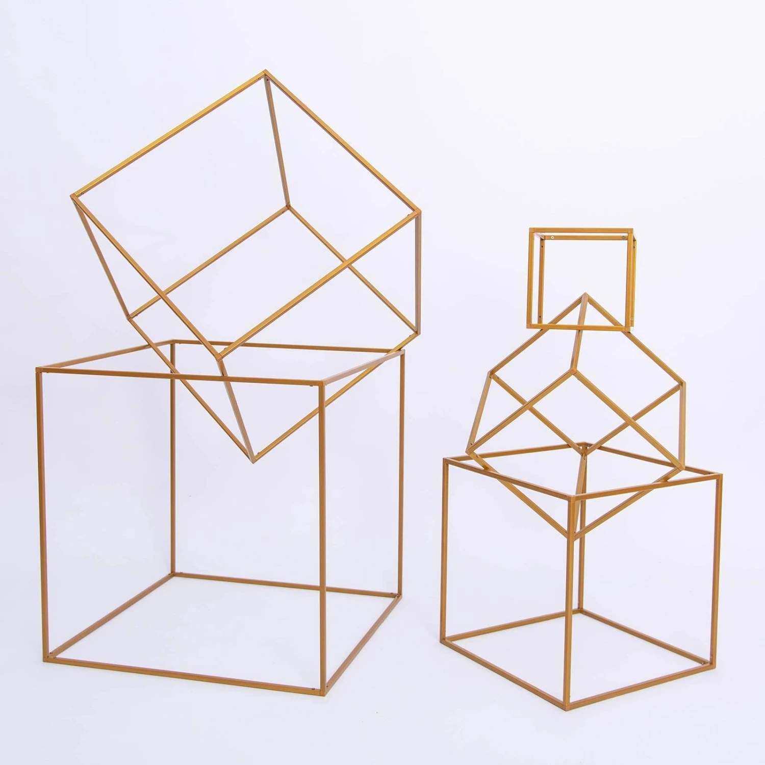 2 Geometric Cube Metal Stands Wedding Flower Vase Holders 12 2 Geometric Cube Metal Stands Wedding Flower Vase Holders - Image 10