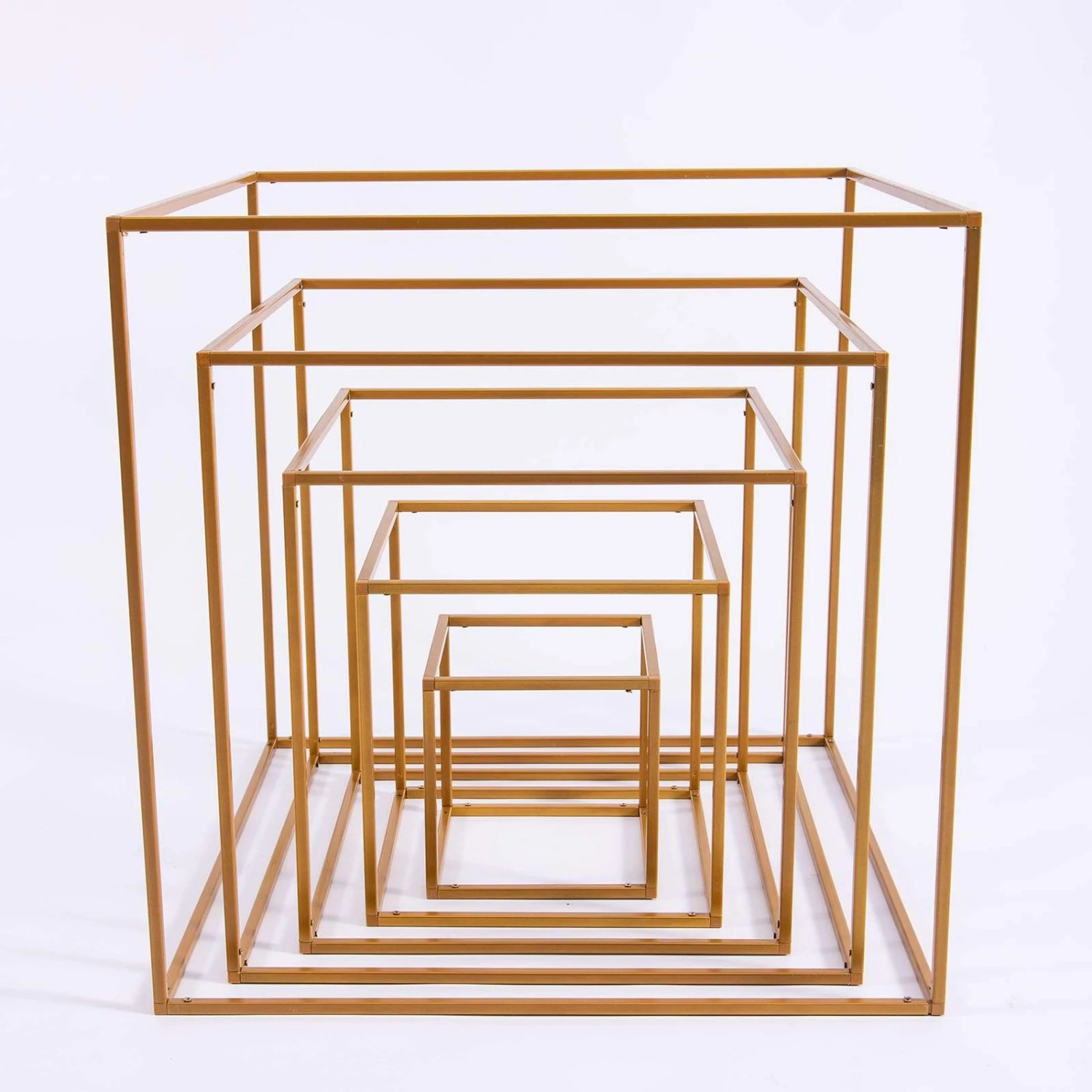 2 Geometric Cube Metal Stands Wedding Flower Vase Holders 3 2 Geometric Cube Metal Stands Wedding Flower Vase Holders