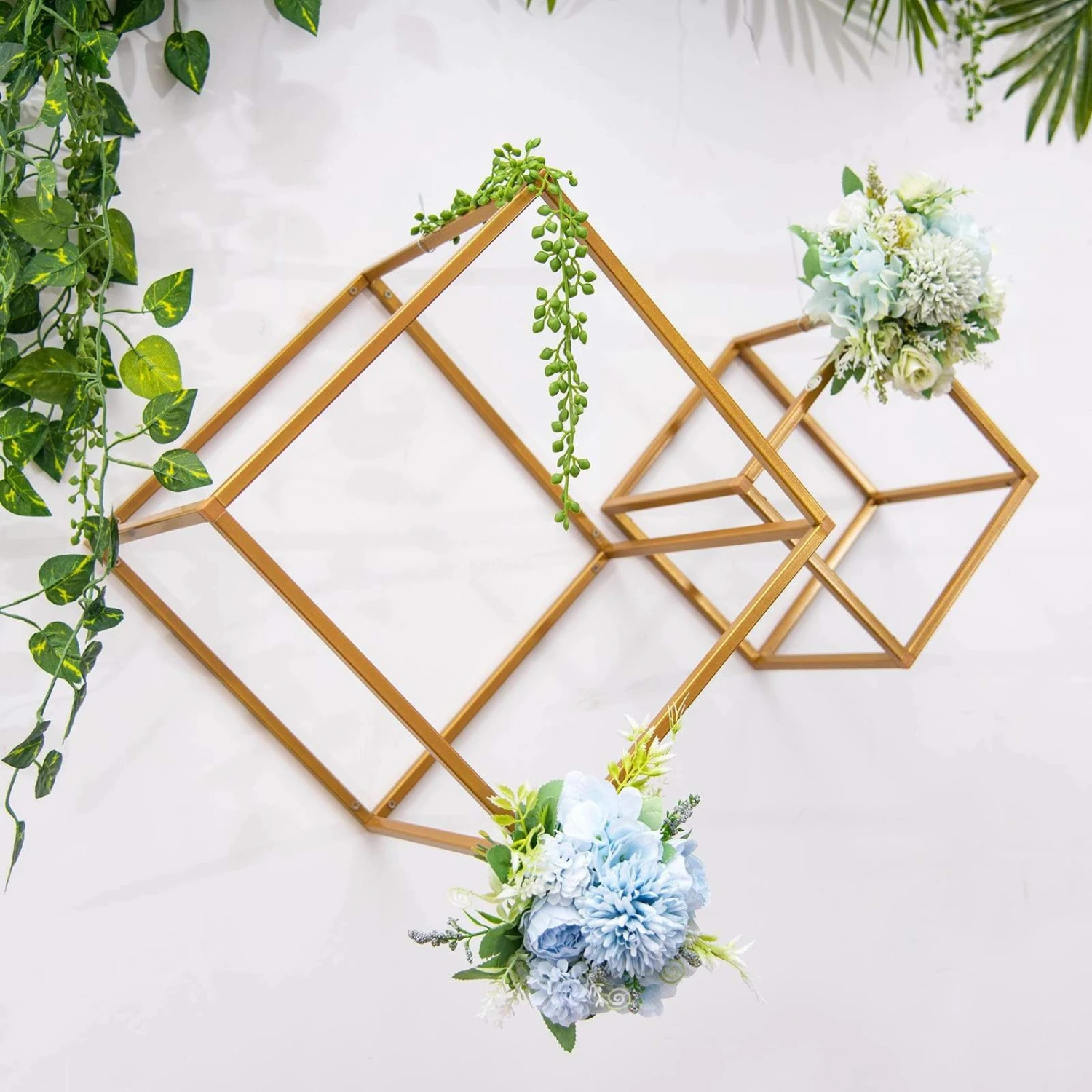 2 Geometric Cube Metal Stands Wedding Flower Vase Holders 15 2 Geometric Cube Metal Stands Wedding Flower Vase Holders - Image 13