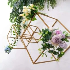 2 Geometric Cube Metal Stands Wedding Flower Vase Holders 40 2 Geometric Cube Metal Stands Wedding Flower Vase Holders -Optimal Home Decoration 2 pcs geometric cube metal stands wedding flower vase holders 29038579875903