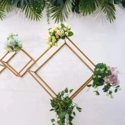 2 Geometric Cube Metal Stands Wedding Flower Vase Holders 41 2 Geometric Cube Metal Stands Wedding Flower Vase Holders -Optimal Home Decoration 2 pcs geometric cube metal stands wedding flower vase holders 29038579908671