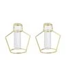 2 Pcs Geometric Flower Vase Holders With Clear Glass Tubes - Gold 1 2 Pcs Geometric Flower Vase Holders With Clear Glass Tubes - Gold -Optimal Home Decoration 2 pcs geometric flower vase holders with clear glass tubes gold iron vase 004 7 gd 15659297177663