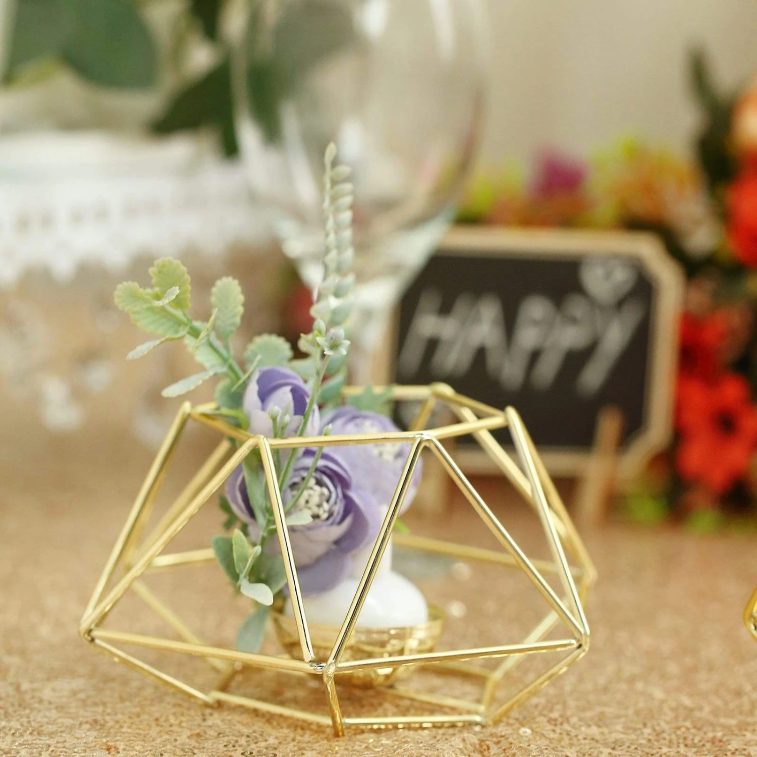 2 Pcs Geometric Metal Hexagon Flower Vases Tealight Candle Holders 13 2 Pcs Geometric Metal Hexagon Flower Vases Tealight Candle Holders - Image 11