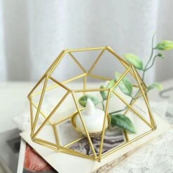2 Pcs Geometric Metal Hexagon Flower Vases Tealight Candle Holders 34 2 Pcs Geometric Metal Hexagon Flower Vases Tealight Candle Holders -Optimal Home Decoration 2 pcs geometric metal hexagon flower vases tealight candle holders 28939818434623