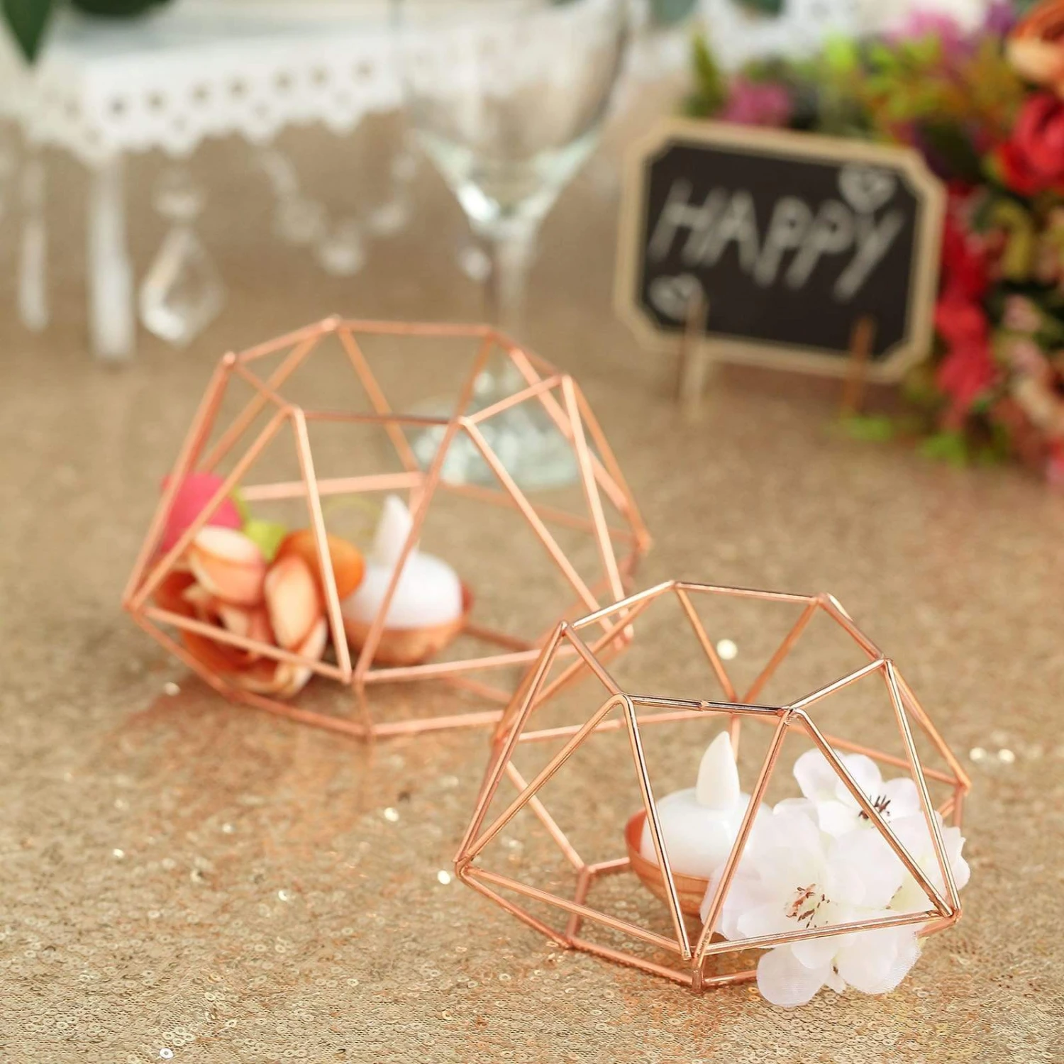 2 Pcs Geometric Metal Hexagon Flower Vases Tealight Candle Holders 21 2 Pcs Geometric Metal Hexagon Flower Vases Tealight Candle Holders - Image 19