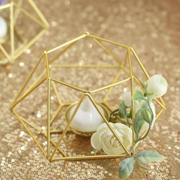 2 Pcs Geometric Metal Hexagon Flower Vases Tealight Candle Holders 12 2 Pcs Geometric Metal Hexagon Flower Vases Tealight Candle Holders - Image 10