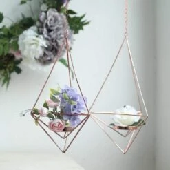 2 Pcs Geometric Tealight Candle Holders Metal Lanterns -Optimal Home Decoration 2 pcs geometric tealight candle holders metal lanterns 28939819712575