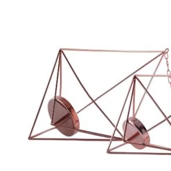 2 Pcs Geometric Tealight Candle Holders Metal Lanterns -Optimal Home Decoration 2 pcs geometric tealight candle holders metal lanterns 28939819778111