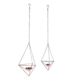 2 Pcs Geometric Tealight Candle Holders Metal Lanterns -Optimal Home Decoration 2 pcs geometric tealight candle holders metal lanterns iron hold 006 054 28940431065151