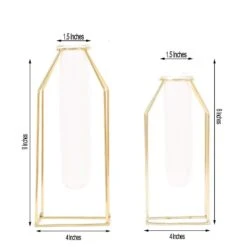 2 Pcs Geometric Vases With Clear Glass Tubes Flower Vase Holders - Gold 13 2 Pcs Geometric Vases With Clear Glass Tubes Flower Vase Holders - Gold -Optimal Home Decoration 2 pcs geometric vases with clear glass tubes flower vase holders gold iron vase 009 gold 11538462801983