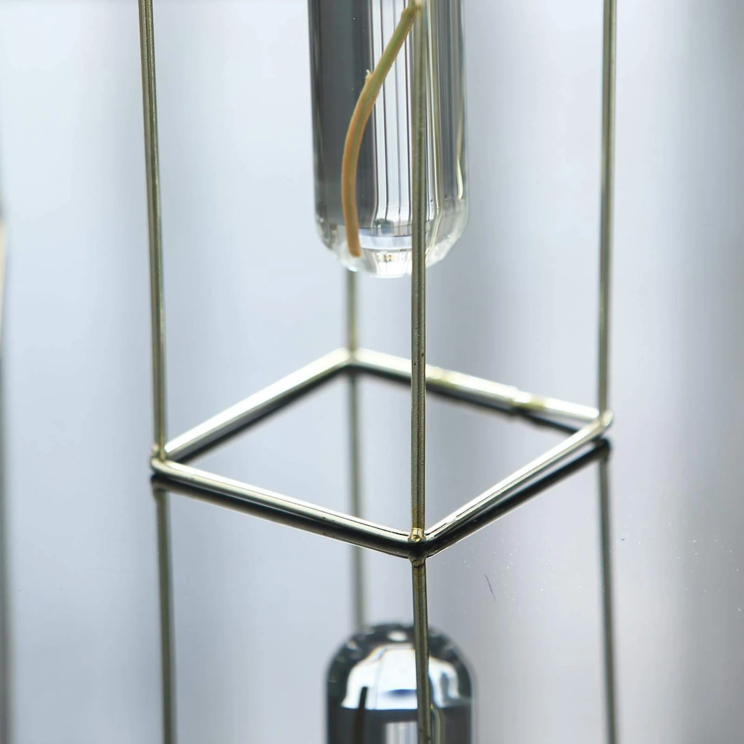 2 Pcs Geometric Vases With Clear Glass Tubes Flower Vase Holders - Gold 4 2 Pcs Geometric Vases With Clear Glass Tubes Flower Vase Holders - Gold - Image 2