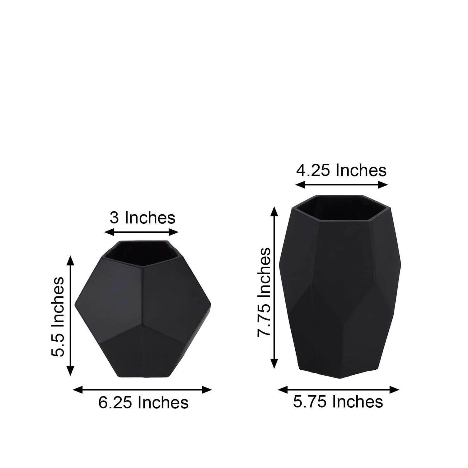 2 Pcs Glass Geometric Flower Vases Candle Holders Set 4 2 Pcs Glass Geometric Flower Vases Candle Holders Set - Image 2