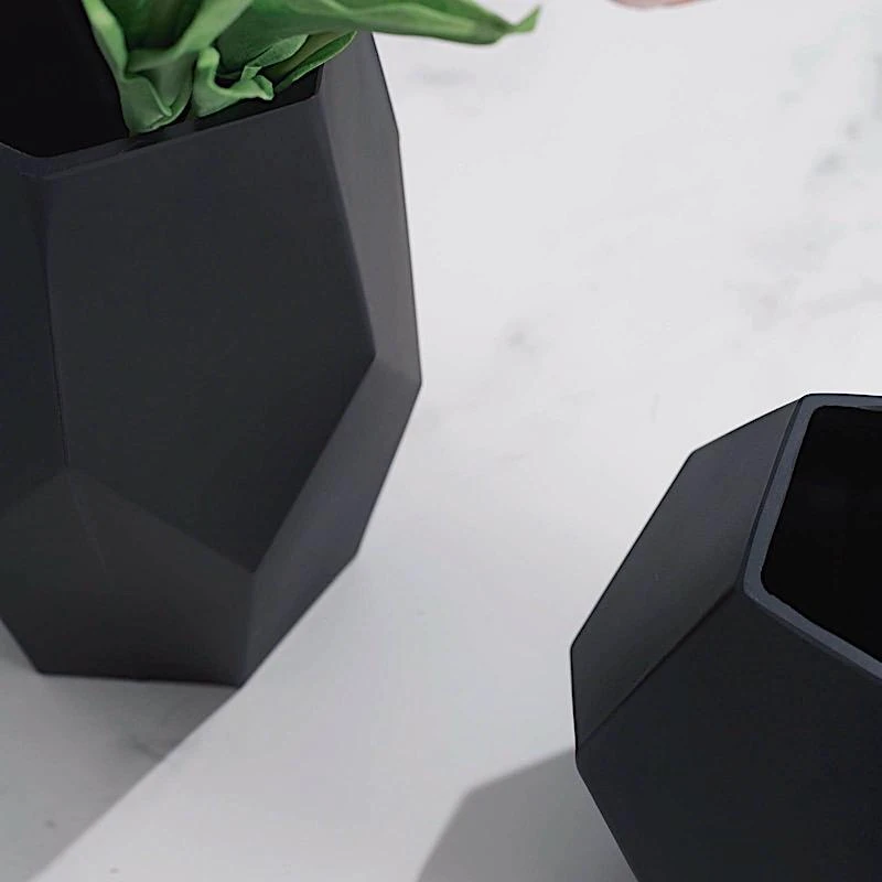 2 Pcs Glass Geometric Flower Vases Candle Holders Set 5 2 Pcs Glass Geometric Flower Vases Candle Holders Set - Image 3