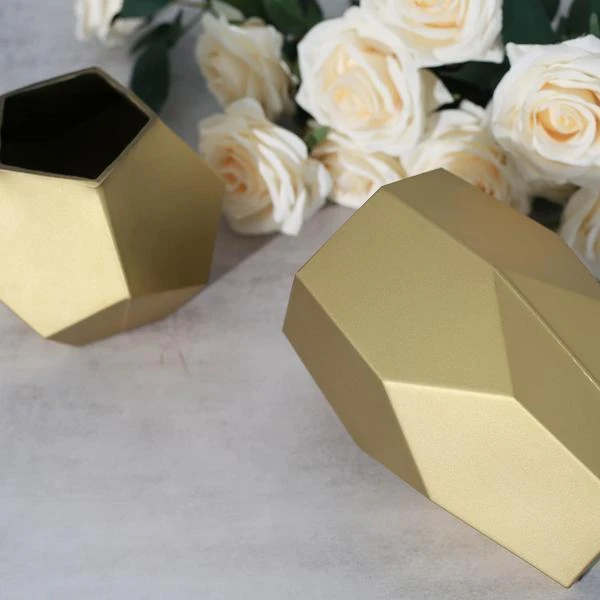 2 Pcs Glass Geometric Flower Vases Candle Holders Set 14 2 Pcs Glass Geometric Flower Vases Candle Holders Set - Image 12