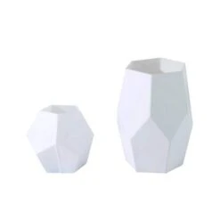 2 Pcs Glass Geometric Flower Vases Candle Holders Set 40 2 Pcs Glass Geometric Flower Vases Candle Holders Set -Optimal Home Decoration 2 pcs glass geometric flower vases candle holders set vase a54 set wht 28968368930879