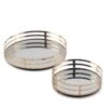 2 Pcs Metal Round Mirror Serving Trays - Gold 1 2 Pcs Metal Round Mirror Serving Trays - Gold -Optimal Home Decoration 2 pcs metal round mirror serving trays gold chrg tray006 set gold 28537543786559