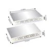 2 Pcs Metal With Mirror Glass Fleur De Lis Rectangular Cake Stands -Optimal Home Decoration 2 pcs metal with mirror glass fleur de lis rectangular cake stands 28933299142719