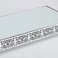 2 Pcs Metal With Mirror Glass Fleur De Lis Rectangular Cake Stands 10 2 Pcs Metal With Mirror Glass Fleur De Lis Rectangular Cake Stands -Optimal Home Decoration 2 pcs metal with mirror glass fleur de lis rectangular cake stands 28933299404863