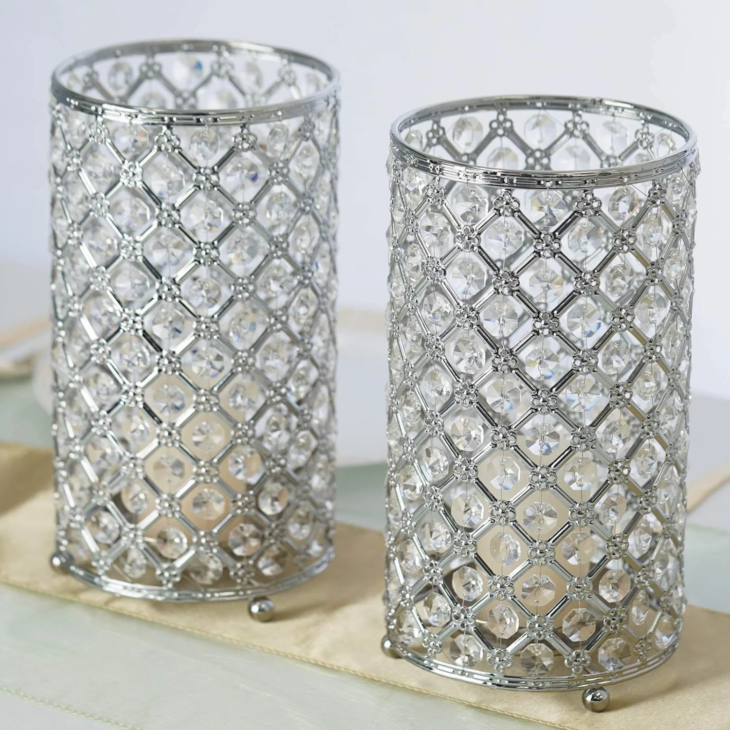 2 Pcs Metallic Candle Holders Wedding Centerpieces 5 2 Pcs Metallic Candle Holders Wedding Centerpieces - Image 3